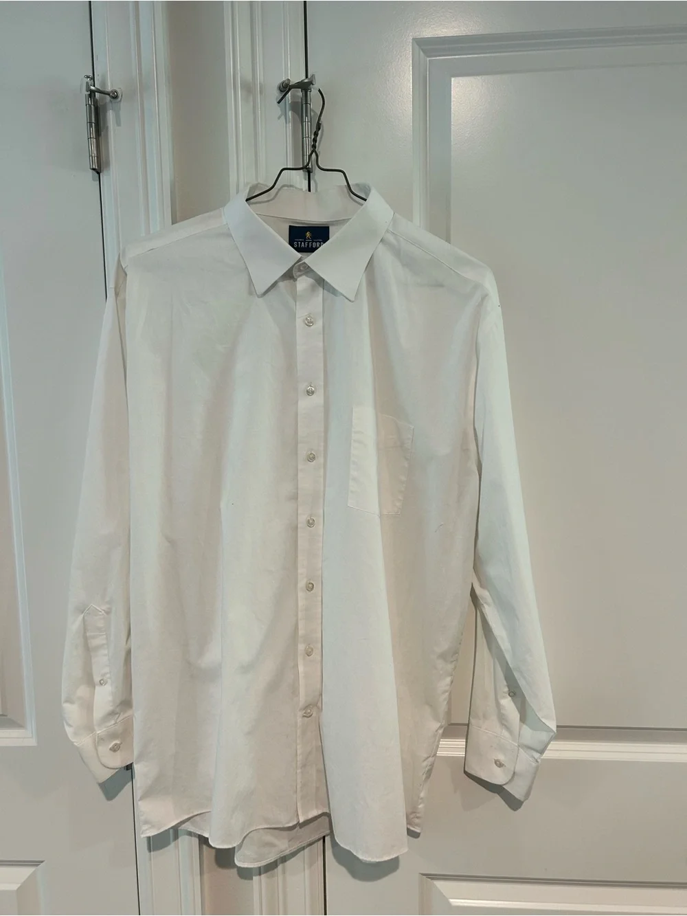 Stafford Gray Suit Jacket Sport Coat + White Dress Shirt Men's 18R